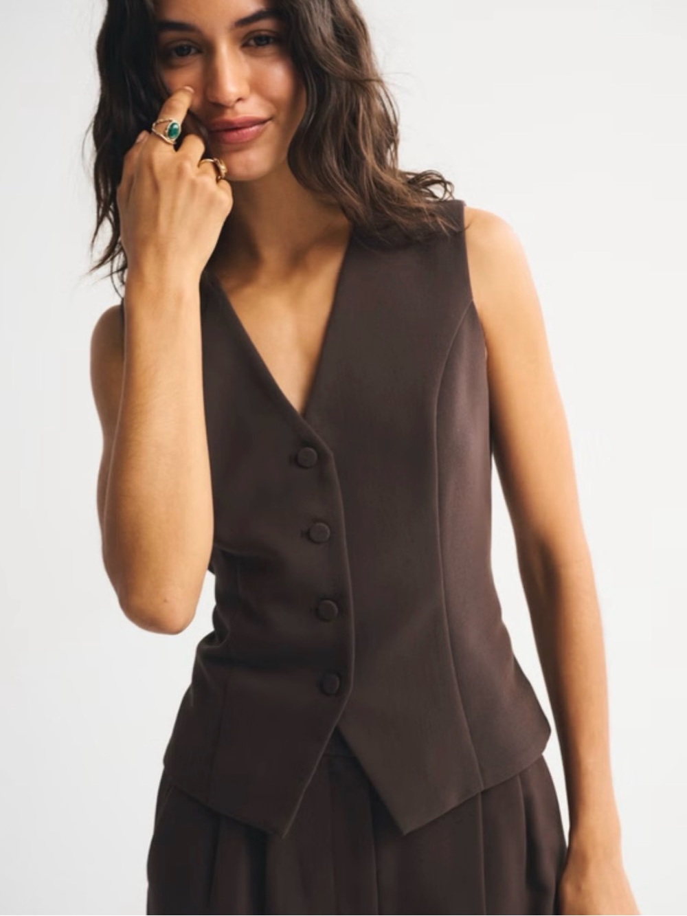 NWT Abercrombie suiting vest in Dark Coffee